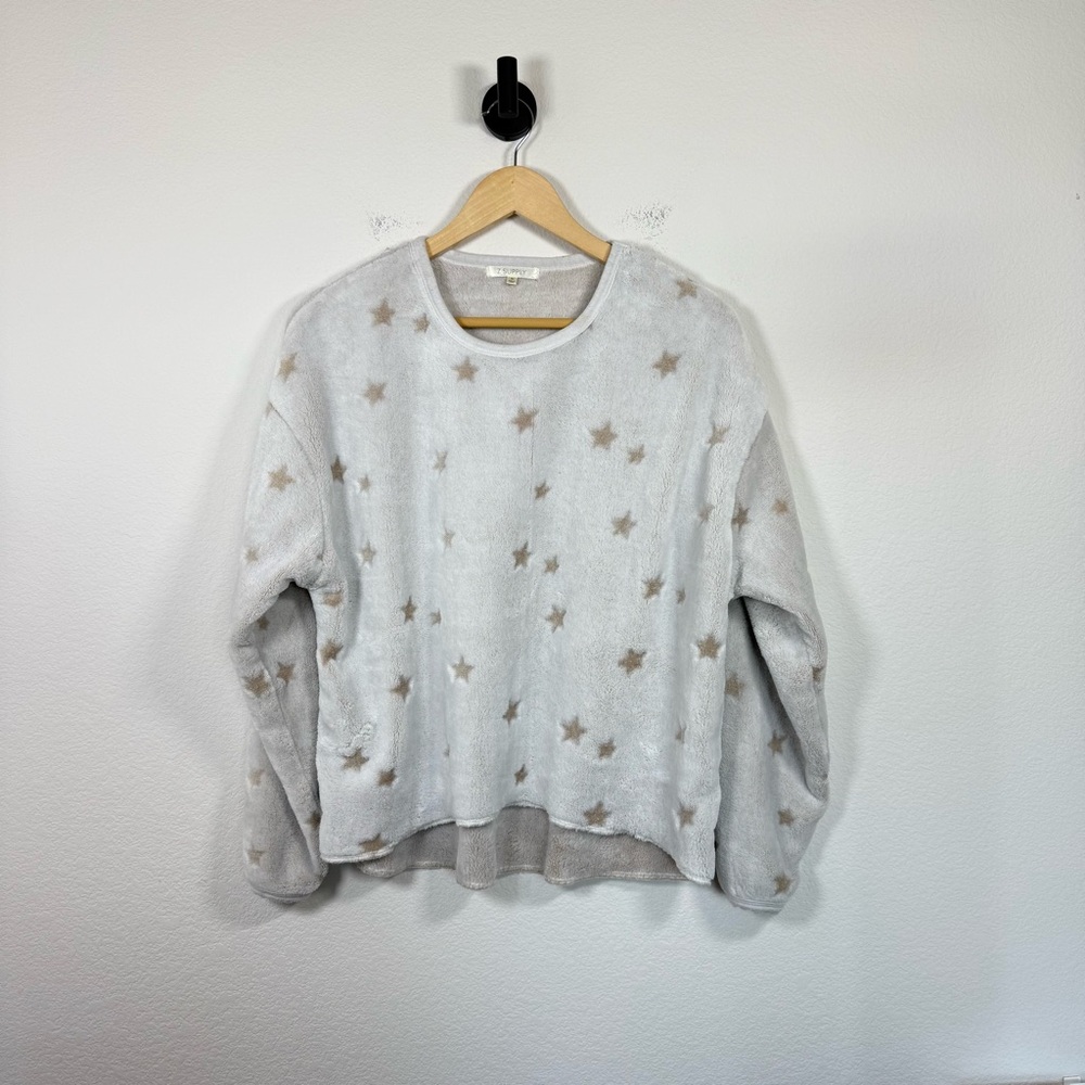 Z Supply Women’s Frosted Plush Star Long Sleeve Top Grey Size M - Picture 9 of 12